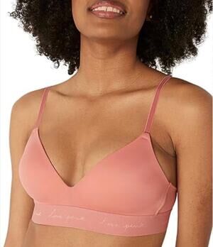 PINK Victoria’s Secret rose coral plunge soft stretch bra sz 32D